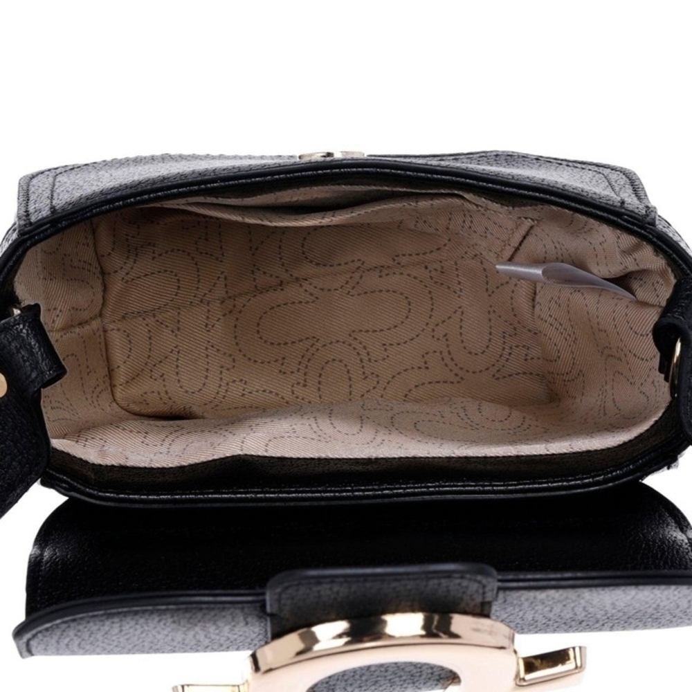 True Religion Black Crossbody Bag with Gold Accent-EUC - Picture 6 of 9